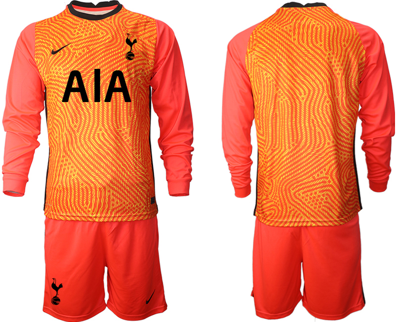 2021 Men Tottenham Hotspur red goalkeeper long sleeve soccer jerseys->tottenham jersey->Soccer Club Jersey